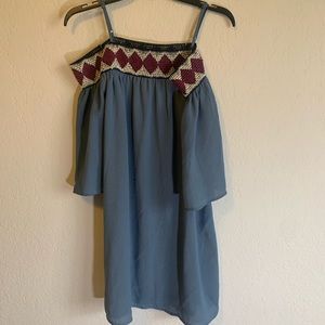 Light Blue Off the Shoulder Dress